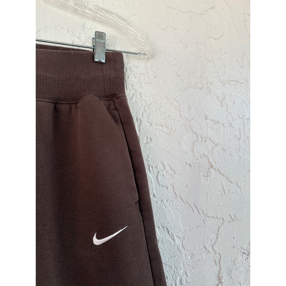 Nike Phoenix Fleece Wide Leg Sweatpants Brown High Waisted DQ5615-237 Small - Picture 2 of 7